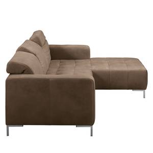 Ecksofa Graide III Antiklederlook - Espresso - Longchair davorstehend rechts - Elektrisch verstellbar: 1 Motor mit Kabel