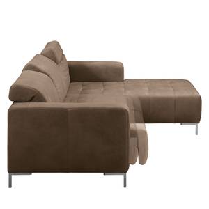 Ecksofa Graide III Antiklederlook - Espresso - Longchair davorstehend rechts - Elektrisch verstellbar: 1 Motor mit Kabel