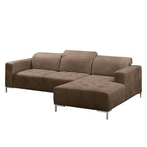 Ecksofa Graide III Antiklederlook - Espresso - Longchair davorstehend rechts - Elektrisch verstellbar: 1 Motor mit Kabel