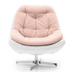 Fauteuil Roxana kunstleer/geweven stof - Wit/roze