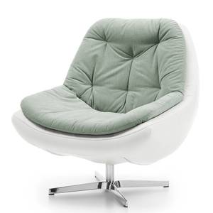 Fauteuil Roxana kunstleer/geweven stof - Wit/mintgroen