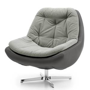 Fauteuil Roxana Imitation cuir / Tissu - Gris foncé / Gris