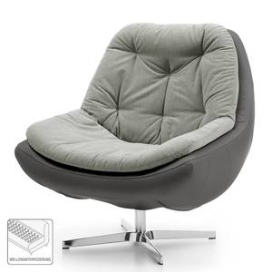 Fauteuil Roxana Imitation cuir / Tissu - Gris foncé / Gris