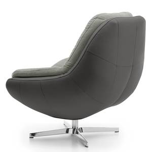 Fauteuil Roxana Imitation cuir / Tissu - Gris foncé / Gris