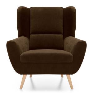 Fauteuil Glenhaven fluweel - Donkerbruin