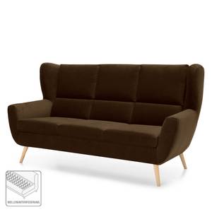 Sofa Glenhaven (3-Sitzer) Samt - Dunkelbraun