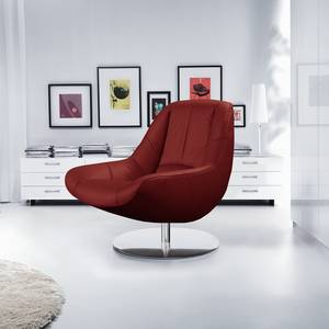 Fauteuil Spay Cuir véritable - Rouge Bordeaux