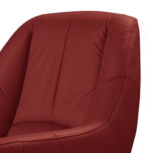 Fauteuil Spay echt leer - Wijnrood