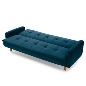 Canapé convertible Pabna Velours - Bleu marine - Aucun accessoire fourni