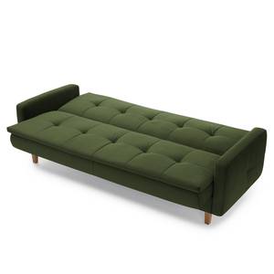 Canapé convertible Pabna Velours - Vert foncé - Aucun accessoire fourni