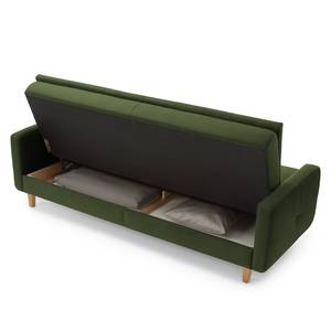 Canapé convertible Pabna Velours - Vert foncé - Aucun accessoire fourni