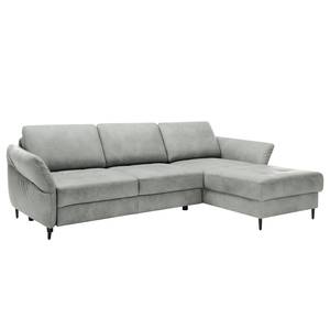 Ecksofa Varvara Antiklederlook - Grau - Longchair davorstehend rechts - Keine Funktion