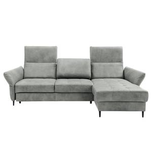 Ecksofa Varvara Antiklederlook - Grau - Longchair davorstehend rechts - Keine Funktion