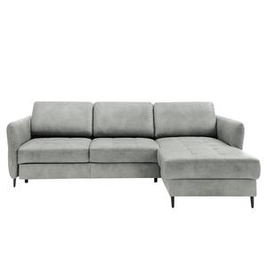 Ecksofa Varvara Antiklederlook - Grau - Longchair davorstehend rechts - Keine Funktion