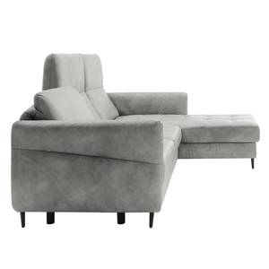 Ecksofa Varvara Antiklederlook - Grau - Longchair davorstehend rechts - Keine Funktion