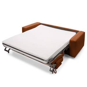 Canapé convertible Blayney Cuir véritable - Cognac - Largeur : 181 cm