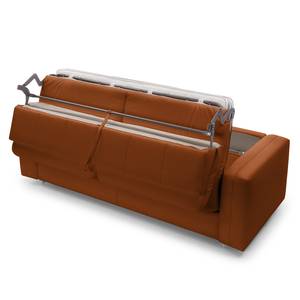 Canapé convertible Blayney Cuir véritable - Cognac - Largeur : 181 cm