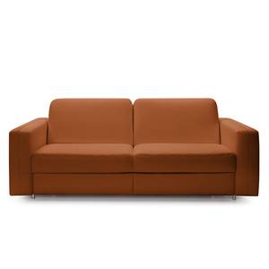 Schlafsofa Blayney mit Matratze Echtleder - Cognac - Breite: 181 cm