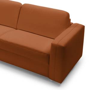 Schlafsofa Blayney mit Matratze Echtleder - Cognac - Breite: 181 cm