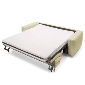 Canapé convertible Blayney Cuir véritable - Blanc - Largeur : 201 cm