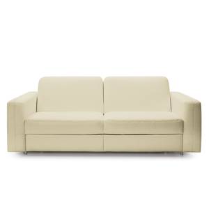 Canapé convertible Blayney Cuir véritable - Blanc - Largeur : 201 cm