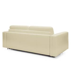 Canapé convertible Blayney Cuir véritable - Blanc - Largeur : 201 cm