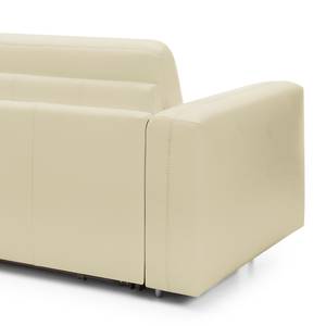 Canapé convertible Blayney Cuir véritable - Blanc - Largeur : 201 cm