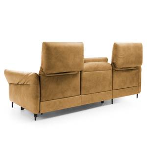 Ecksofa Varvara Antiklederlook - Hellbraun - Longchair davorstehend links - Schlaffunktion - Bettkasten