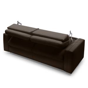 Schlafsofa Blayney mit Matratze Echtleder - Dunkelbraun - Breite: 181 cm