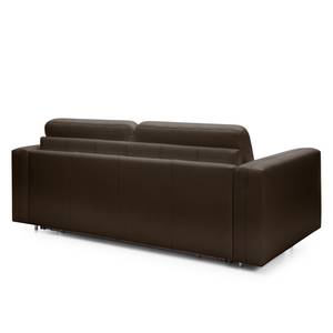 Canapé convertible Blayney Cuir véritable - Marron foncé - Largeur : 181 cm