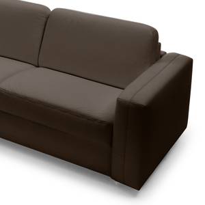 Schlafsofa Blayney mit Matratze Echtleder - Dunkelbraun - Breite: 181 cm