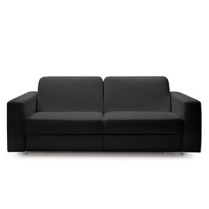 Schlafsofa Blayney mit Matratze Echtleder - Schwarz - Breite: 181 cm