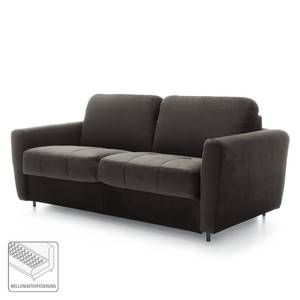 Schlafsofa Leopoldina Samt - Dunkelgrau - Breite: 169 cm