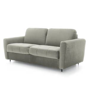 Schlafsofa Leopoldina Samt - Lichtgrau - Breite: 169 cm