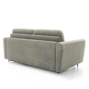 Canapé convertible Leopoldina Velours - Gris clair - Largeur : 169 cm