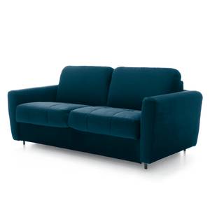 Canapé convertible Leopoldina Velours - Bleu marine - Largeur : 189 cm