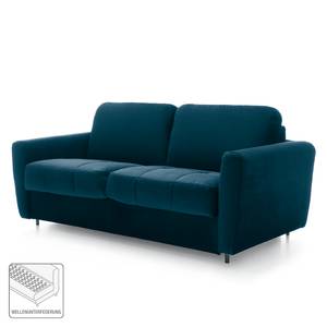 Canapé convertible Leopoldina Velours - Bleu marine - Largeur : 189 cm