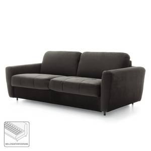 Schlafsofa Leopoldina Samt - Dunkelgrau - Breite: 209 cm