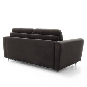 Canapé convertible Leopoldina Velours - Gris foncé - Largeur : 209 cm