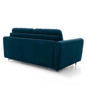 Canapé convertible Leopoldina Velours - Bleu marine - Largeur : 209 cm