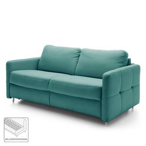 Canapé convertible Montenegro Tissu structuré - Bleu pétrole - Largeur : 157 cm