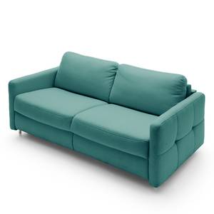 Canapé convertible Montenegro Tissu structuré - Bleu pétrole - Largeur : 157 cm