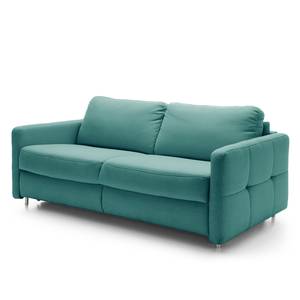 Canapé convertible Montenegro Tissu structuré - Bleu pétrole - Largeur : 197 cm