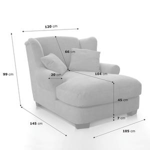 XXL Sessel Liwan I Microfaser - Microfaser Alais: Platin