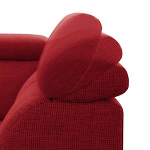 Canapé panoramique Oliveira Tissu structuré / Microfibre - Gris / Rouge - Méridienne courte à gauche / longue à droite (vue de face) - Sans fonction