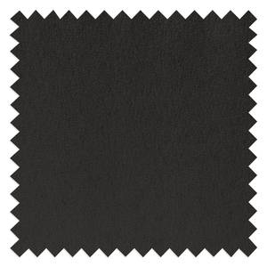 Canapé panoramique Oliveira Tissu structuré / Microfibre - Noir / Gris - Méridienne courte à gauche / longue à droite (vue de face) - Fonction couchage (utilisation régulière)