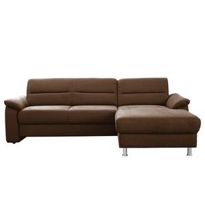 Ecksofa Penrose Antiklederlook - Braun - Longchair davorstehend rechts - Keine Funktion