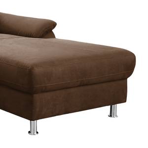 Ecksofa Penrose Antiklederlook - Braun - Longchair davorstehend rechts - Keine Funktion