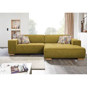 Ecksofa Belair Microfaser - Pistaziengrün - Longchair davorstehend rechts - Keine Funktion