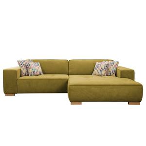 Ecksofa Belair Microfaser - Pistaziengrün - Longchair davorstehend rechts - Keine Funktion